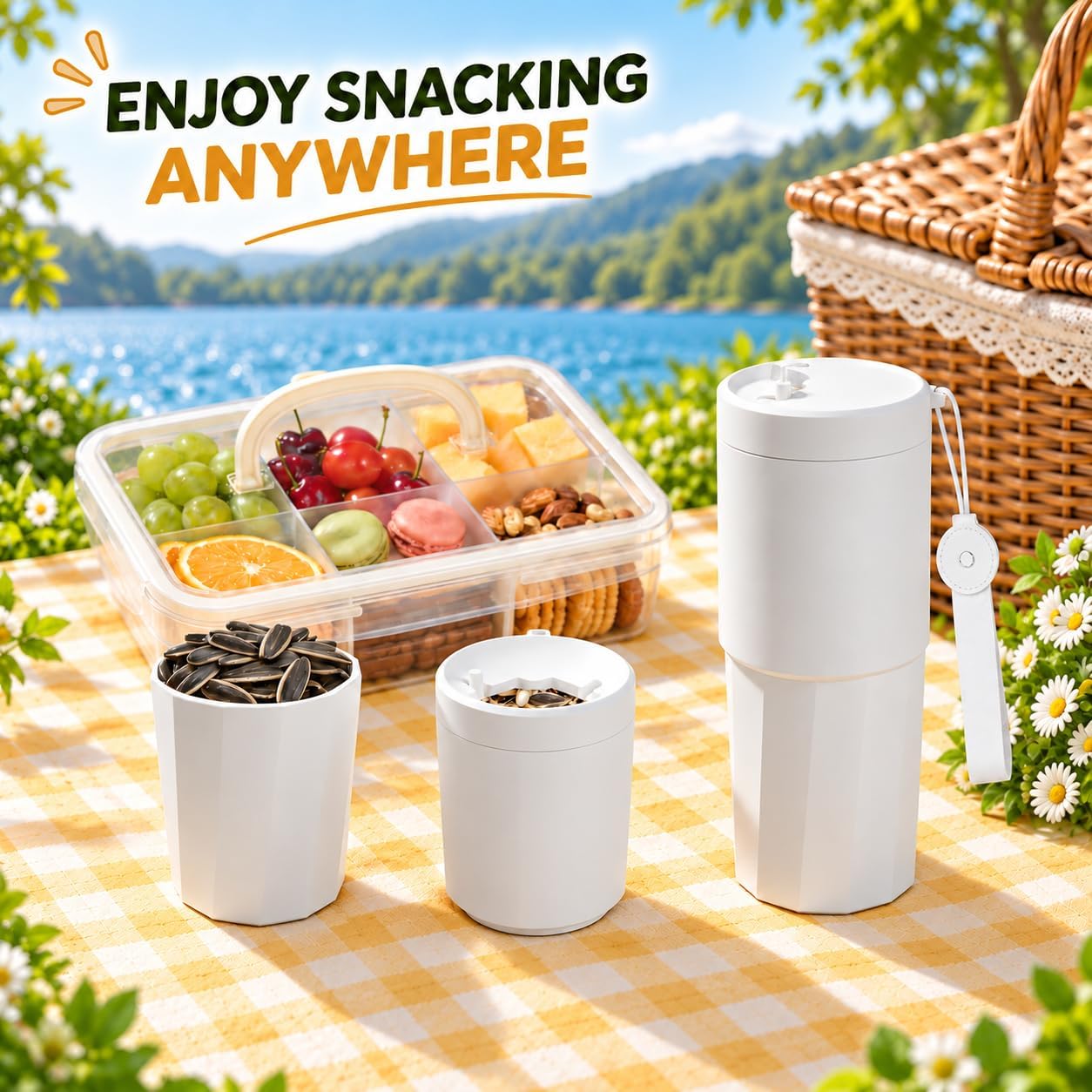 Sunflower Seed Spit Cup, 2-in-1 Seed Holder & Shell Storage