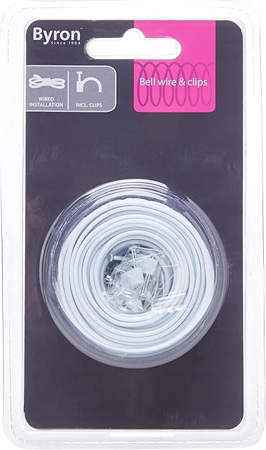 Byron 10.015.44 Doorbell Wire and Clips, White