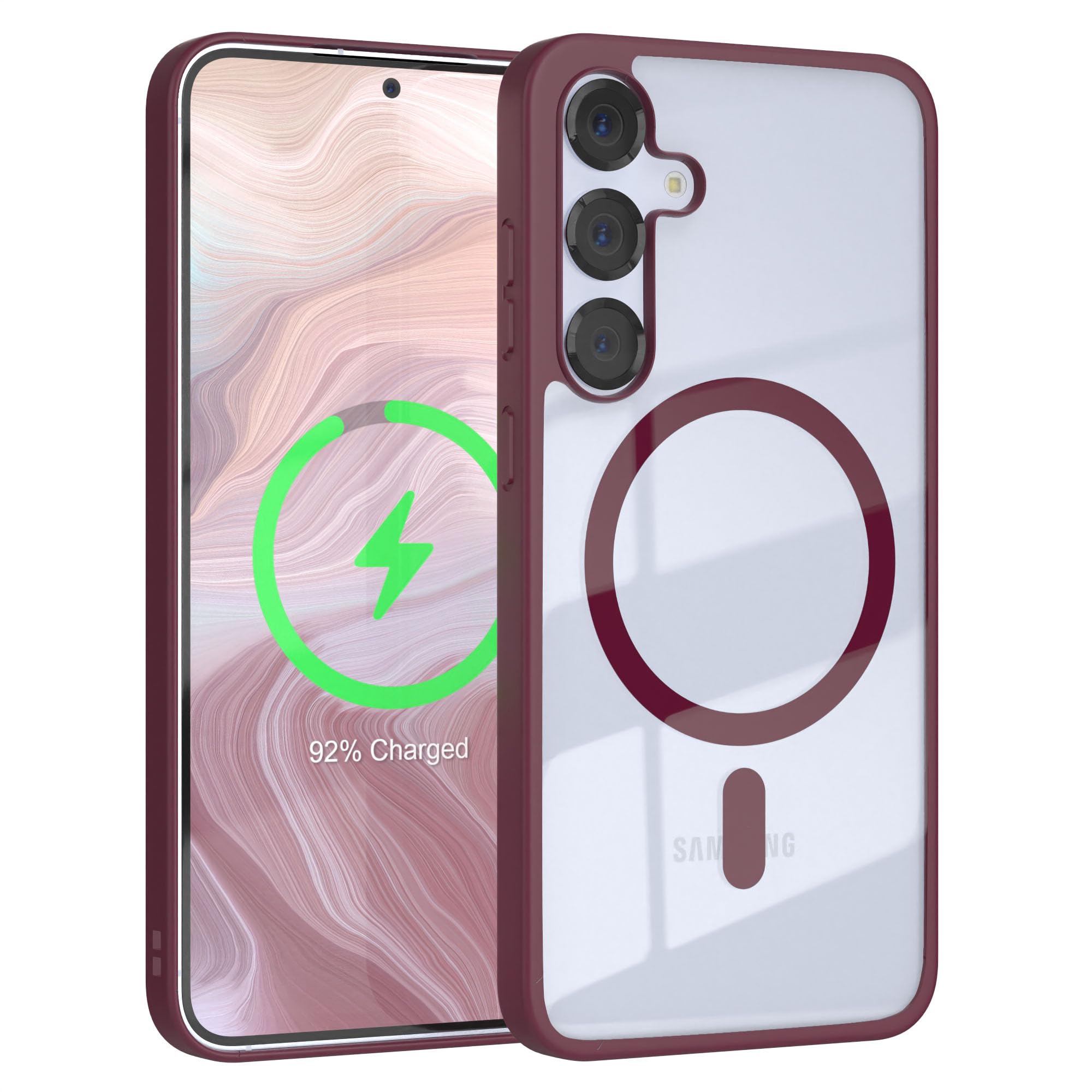 EAZY CASE Custodia Glitterata Per Galaxy S25 Plus | Cover In Silicone Trasparente Con Effetto Liquido Scintillante, Protezione Antiurto, Argento