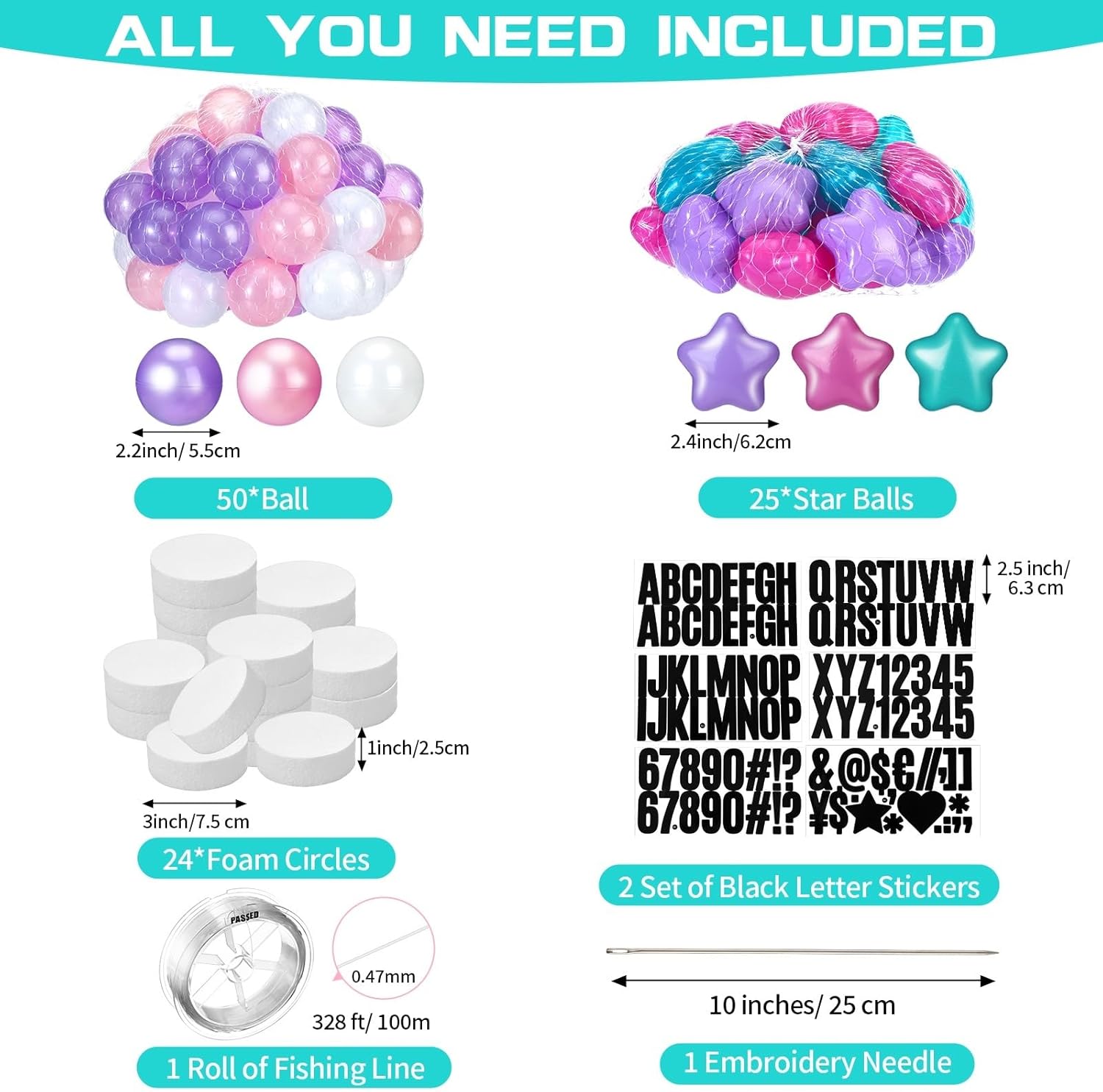 Simgoing 103 Pcs Giant Friendship Bracelet Garland DIY Graduation Birthday Jumbo Friendship Bracelet Banner Kit Famous Singer Customizable Party Wedding Decor(Pearlescent Macaron Color)
