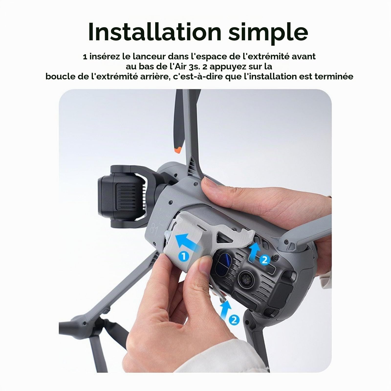 Système de lancement aérien LICHIFIT pour DJI Air 3S, dispositif de transport et de libération de la charge utile photosensible, dispositif de déverrouillage aérien