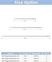 Vista 6 de BLUEWING Agujas de aparejo de cebo de 4 pulgadas, 6 pulgadas, 9 pulgadas, acero inoxidable para pesca en agua salada y agua dulce, 3