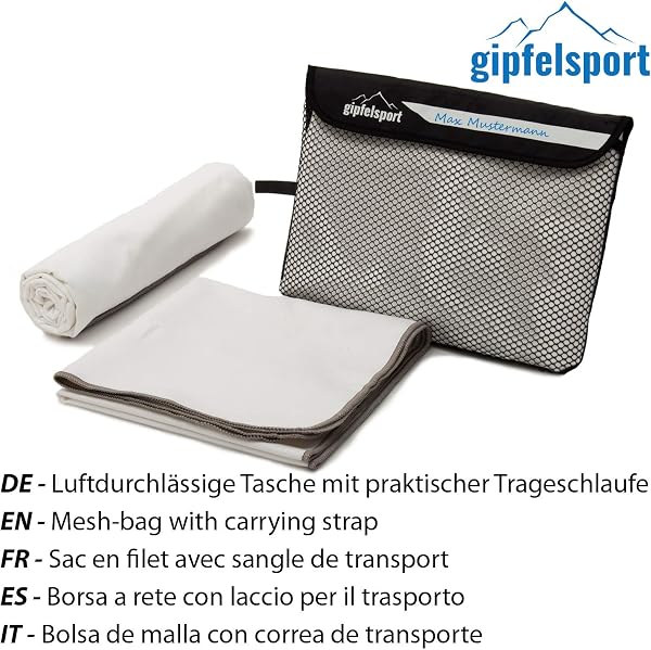 Gipfelsport Asciugamano in Microfibra | Telo da Mare e da Viaggio | Si Asciuga Velocemente, è Leggerissimo e Salva Spazio | per Bambini, Uomini e Donne - 3