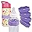 InchBug Orbit Labels Baby Bottle and Water Bottle Silicone Name Bands - Personalized Reusable Label Set for Daycare, Sippy Cups, Preschool, Elementary School, Dishwasher Safe, 4-Pack (Lavender Gelato)