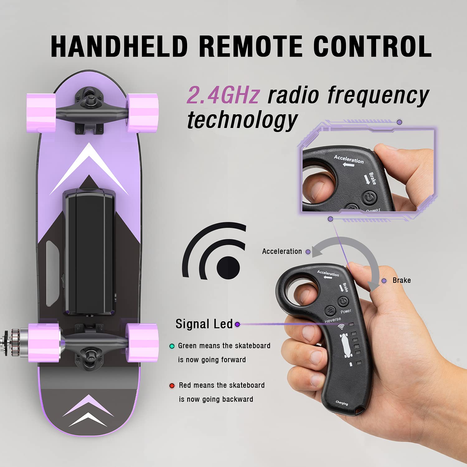 Skateboard électrique Longboard - Télécommande LCD, Vitesse Max 35 Km/h, Autonomie Jusqu'à 30km - Pour Débutants Et Pros