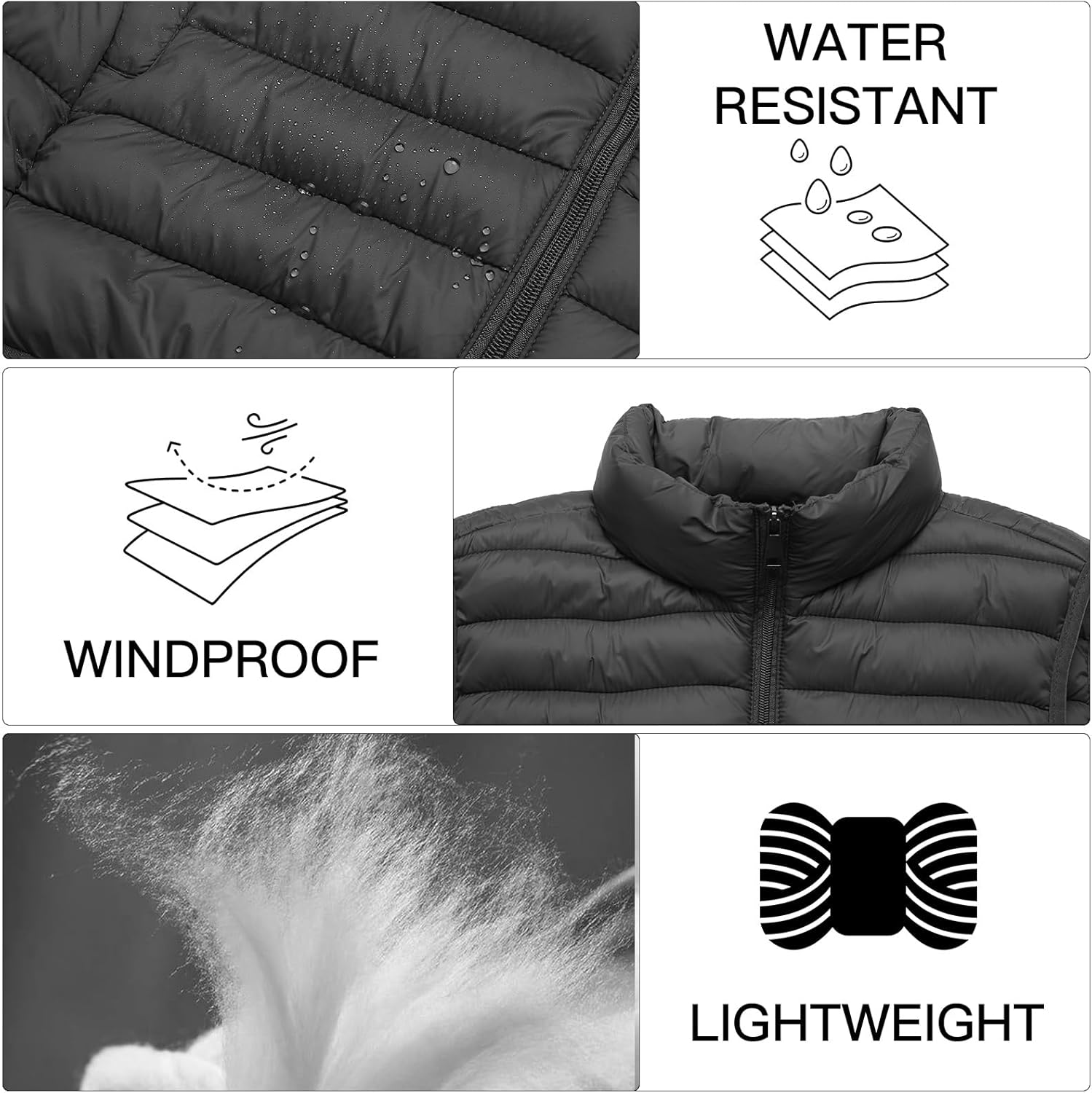 Men's Lightweight Puffer Vest Water-Resistant Golf Outdoor Winter Sleeveless Puffer Vest - Image 5