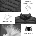 Men's Lightweight Puffer Vest Insulated Down Vest Water-resistant Outdoor Sleeveless Jacket Winter Outerwear