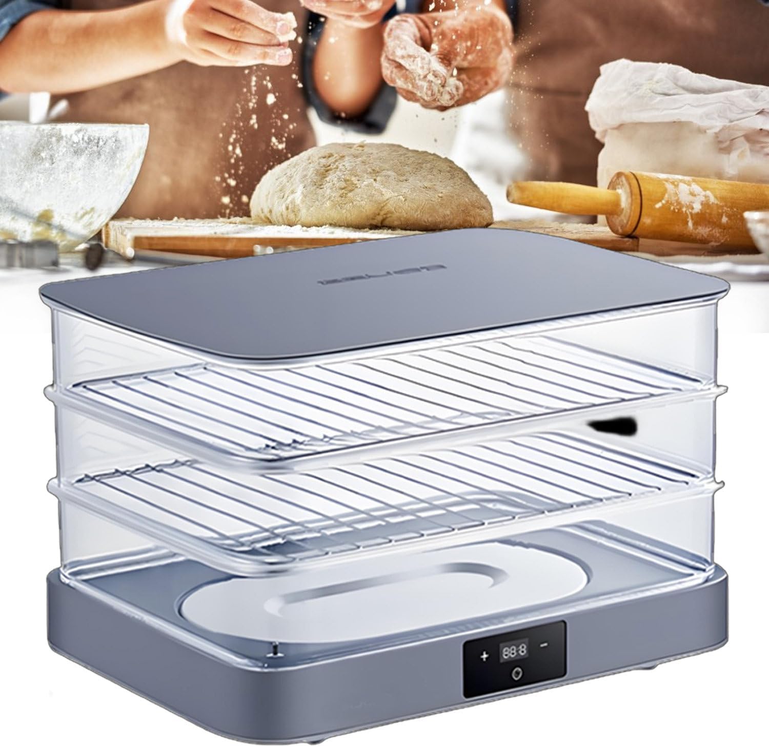 Multi-Function Bread Proofing Box,Kitchen Dough Yogurt Bread Fermentation Machine,with Precise Temp Control Humidity Control，Variety of Recipes with Easey