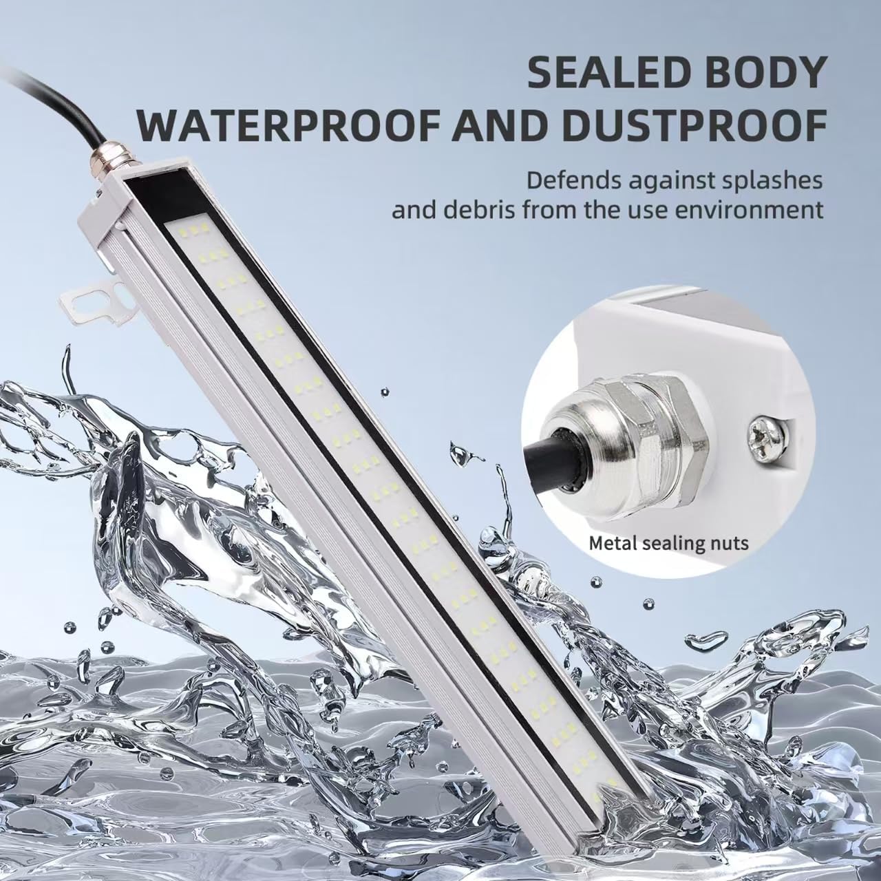 2025 LED Workshop Light, New Explosion-Proof Lighting, CNC Machine Tube Industrial Lighting,LED Work Lamp for Machine Tools，Three Rows Beads,110V to 220V (30, Watts)