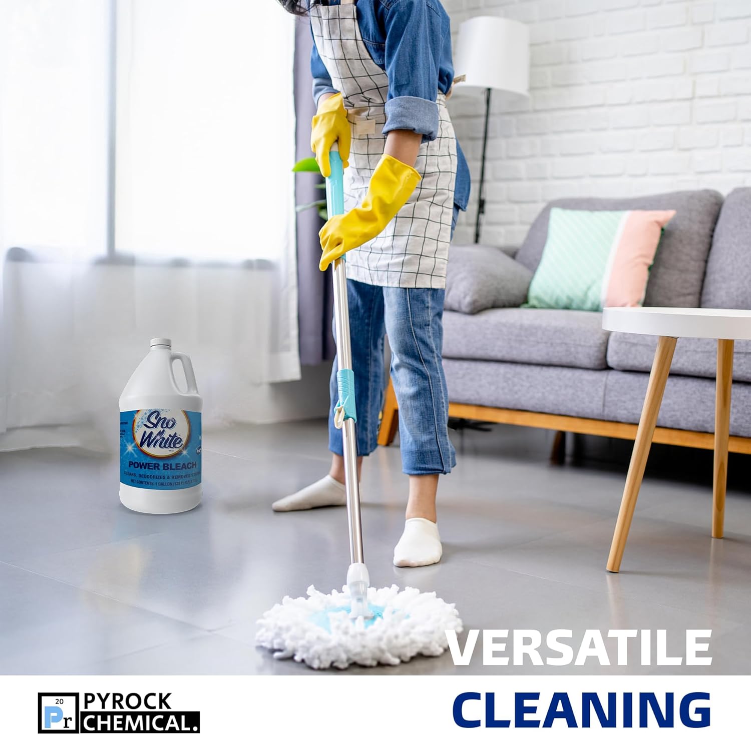 Sno White Bleach - Liquid Cleaner for Kitchen Countertops, Bathroom Floors, & Laundry - Every Day Bleach - 2-Pack 1 Gallon Bottles