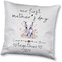 Vista 11 de Generic Elephant Matching for Mother's Day, Personalised Pillow Case Decor for Home, Present for Mom, Grandmother, for Her, Square