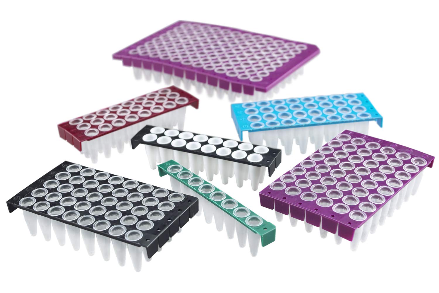4titude 4ti-1001, FrameStar Break-A-Way PCR Plate with Vertically Scored White Polypropylene Wells and Black PC Frame, Cut Corner A12, Pack of 50