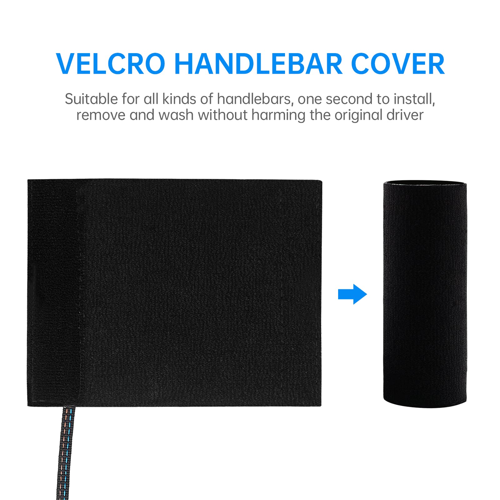 COYOUCO Couvre-Poignée Chauffante De Moto 12V Couverture De Guidon De Réglage De La Température Intelligente À 6 Vitesses Housse De Guidon Chauffante Électrique d'hiver avec Interrupteur