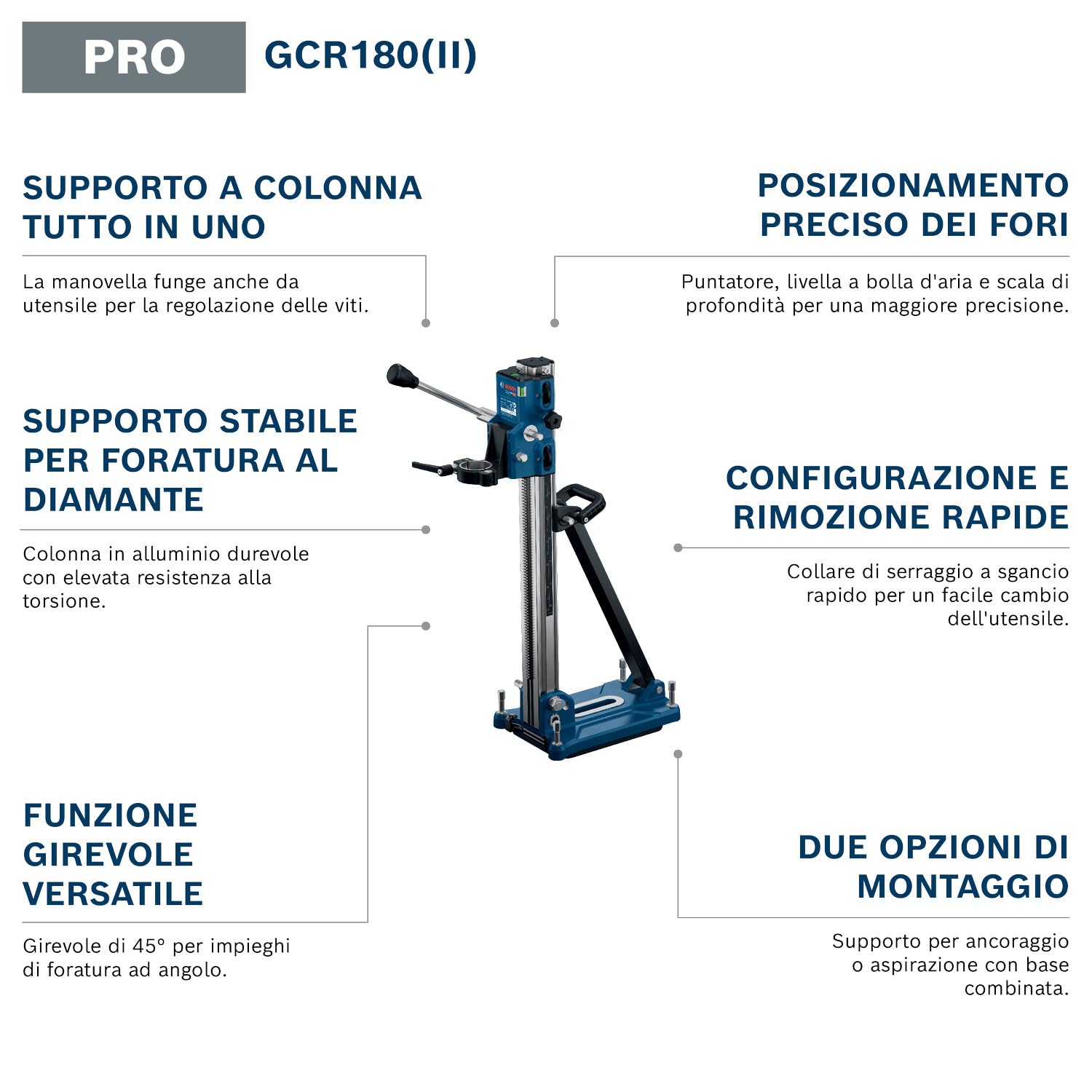 Bosch PRO Supporto a colonna per trapano carotatore GCR180 (II) (incl. GCR180 (II))