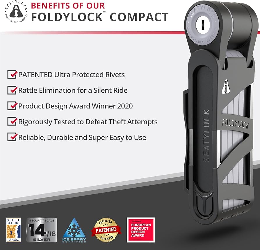 Amazon.com: Seatylock FoldyLock Compact Folding Bike Lock - Award