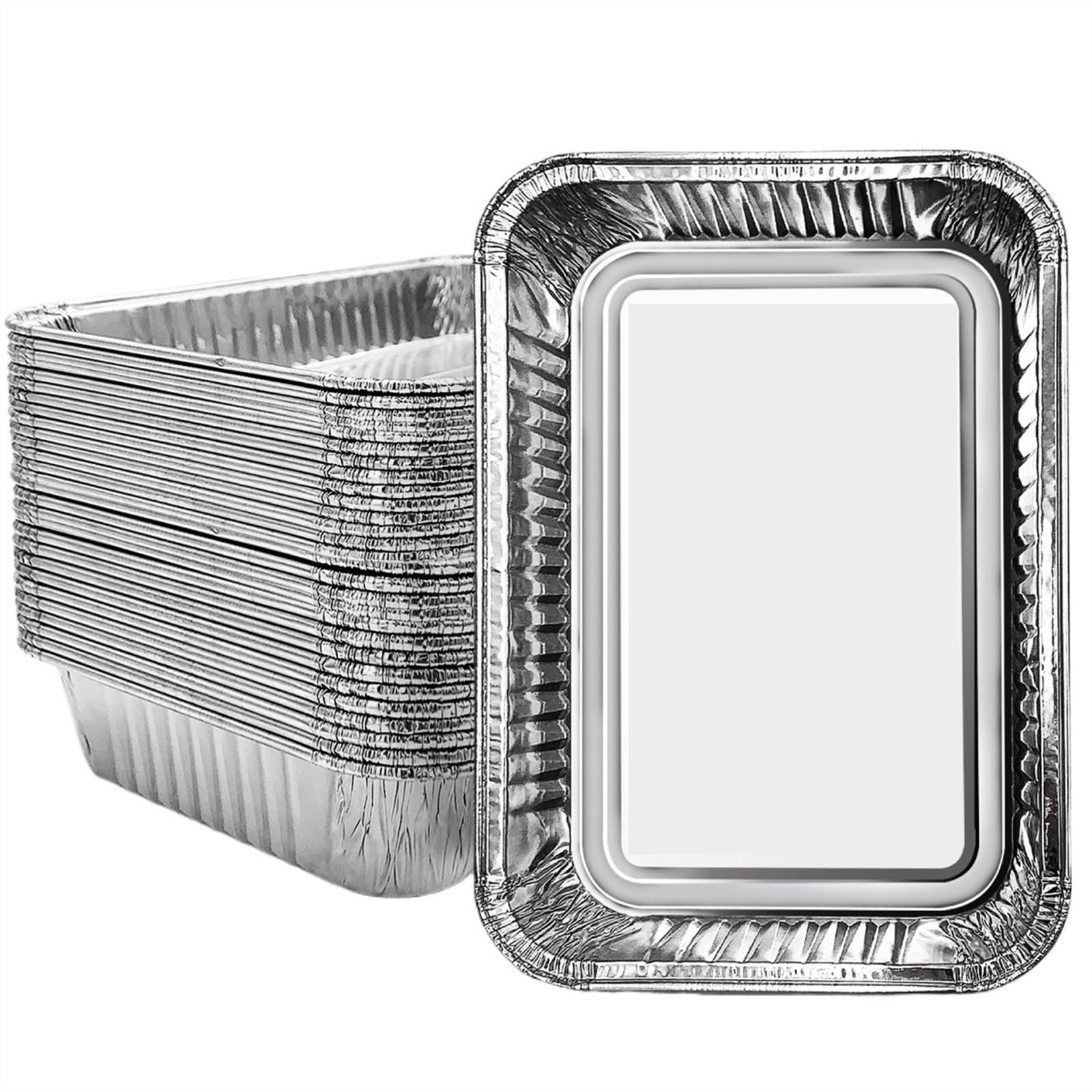 15/30 Piezas de bandejas Desechables de Papel de Aluminio para Hornear, bandejas colectoras de Grasa para cocinar, Calentar y almacenar (30 Piezas)