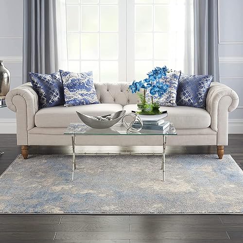 Vista 6 de Orchids Flores artificiales de 15 pulgadas, orquídea Phalaenopsis azul con macetas plateadas, orquídeas sintéticas de tacto real para el hogar