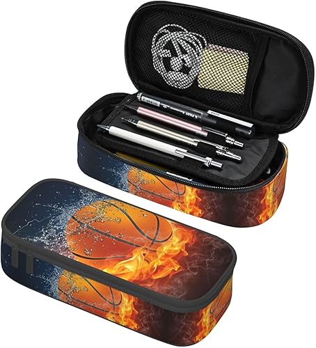 Miniatura 10 de Estuche para lápices de pelota de fútbol en blanco y negro de gran capacidad, bolsa de almacenamiento para lápices, bolsas de papelería con Balón de
