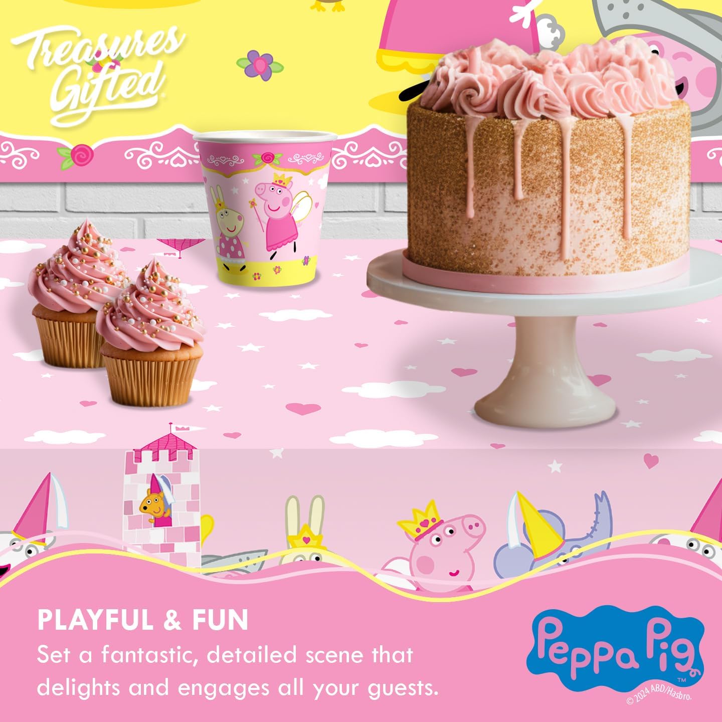 Treasures Gifted Officially Licensed Princess Peppa Pig Birthday Decorations - Serves 24 Guests Dinnerware Classic Set - Peppa Pig Party Supplies - Plates, Cups, and Napkins - Image 7