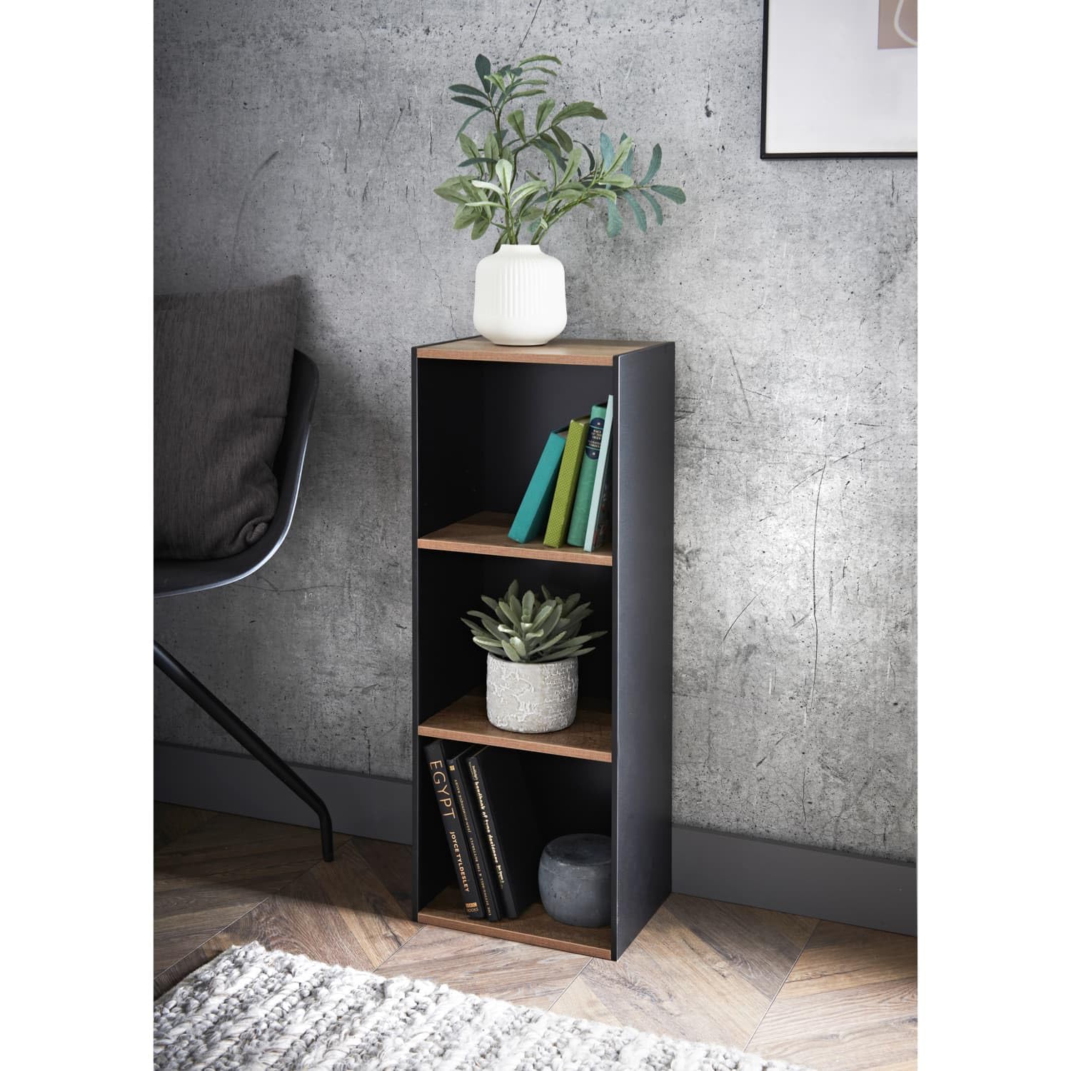 3 Tier Rustic Wooden Bookcase Shelving Display Storage Shelf Unit Wood Furniture