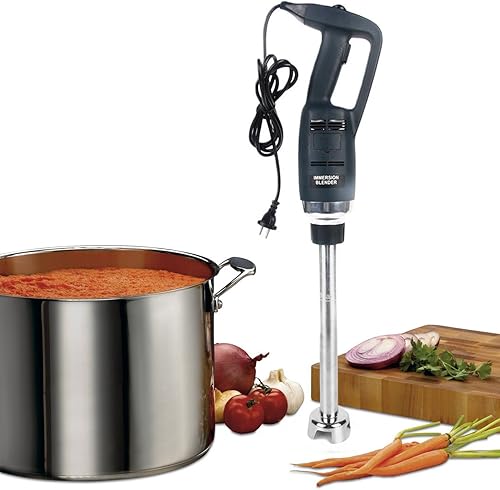 Miniatura 6 de Li Bai Batidora de inmersión comercial eléctrica de mano con eje desmontable de 10 pulgadas de potencia de 500 W, capacidad de 15 galones de acero