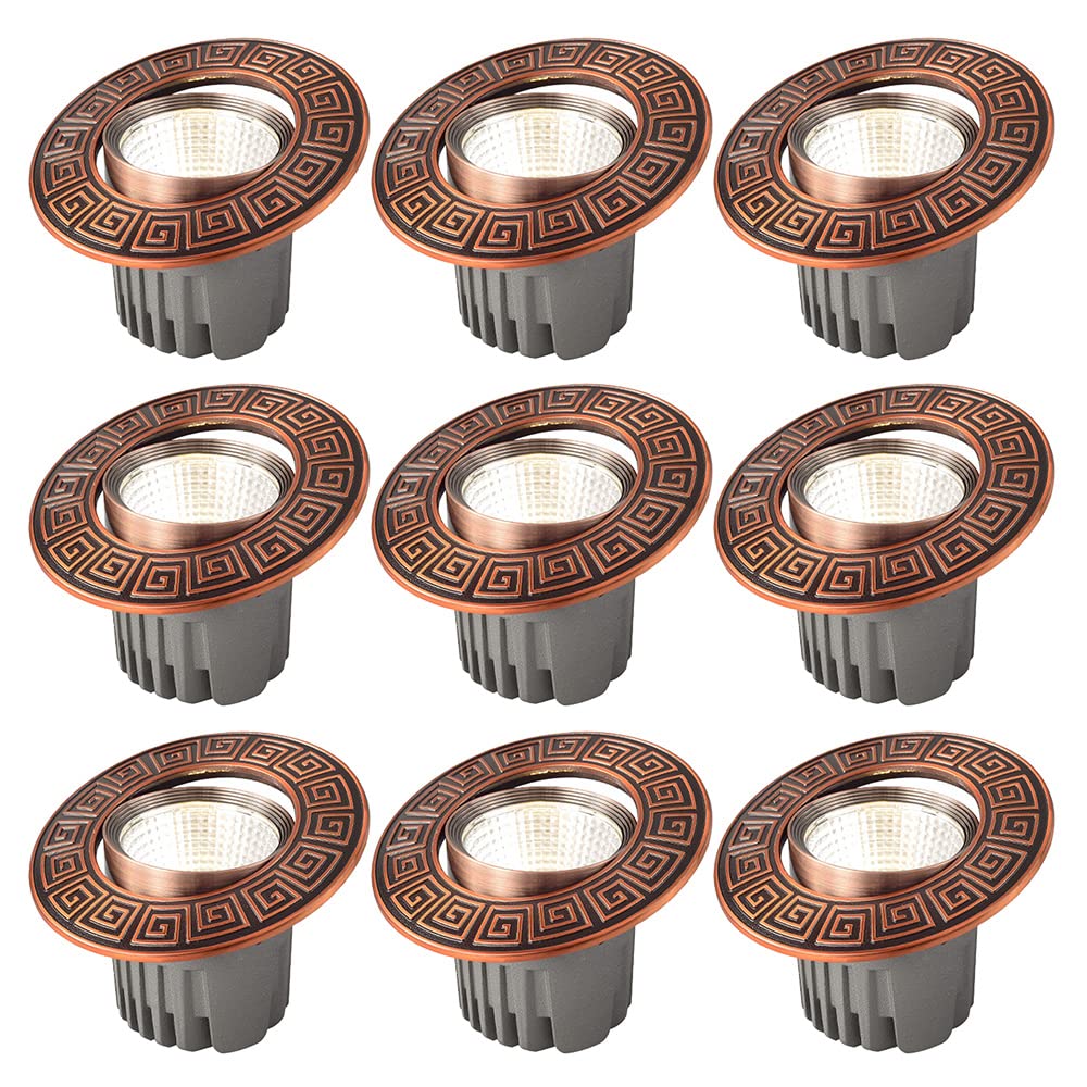 GTHTUHFD Set Of 9 2.5In 3.5In Brushed Brass Rotation Eyeball Spotlights 5W,7W,10W,12W Matte Bronze Recessed Ceilling Lighting Led Canless Round Downlight-No Flicker,12w-4000k