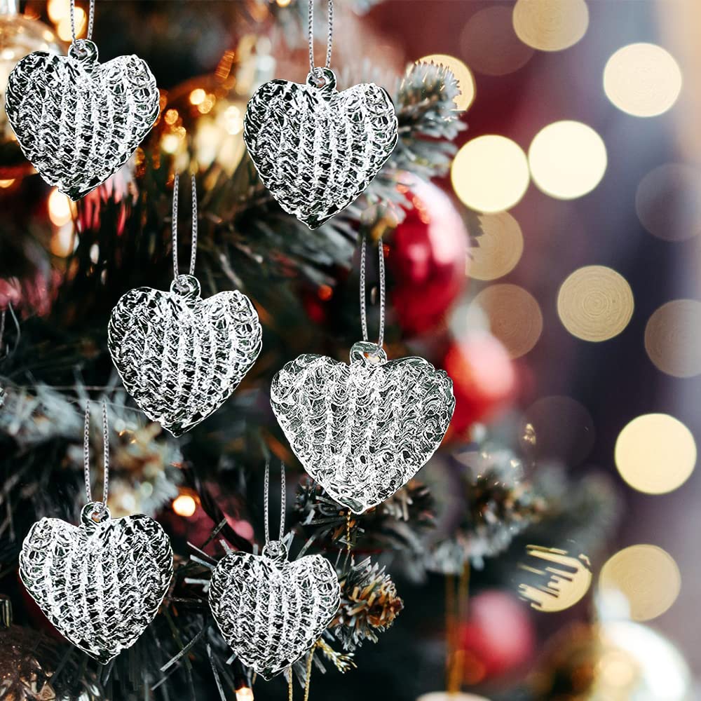 　　XMAS　DECORATION　HEART Amazon.com: 24 Pieces Heart Shape Christmas Glass Ornaments