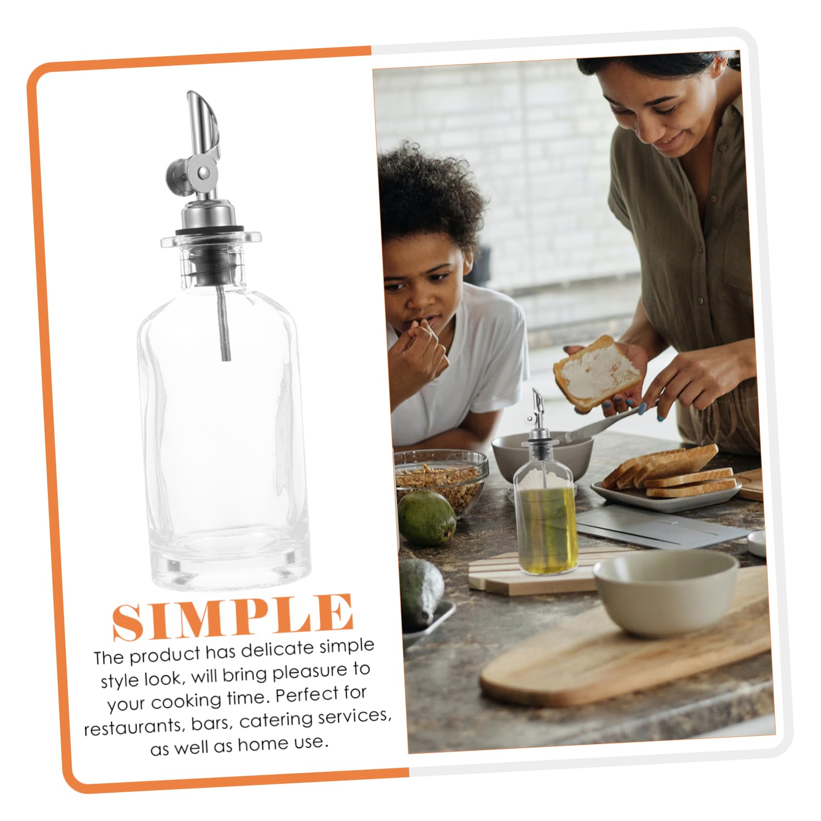 SECFOU 2piezas Botella De De Vidrio Dispensador Automático Para Salsa De Soja y Vinagre Almacenamiento De Condimentos La Cocina