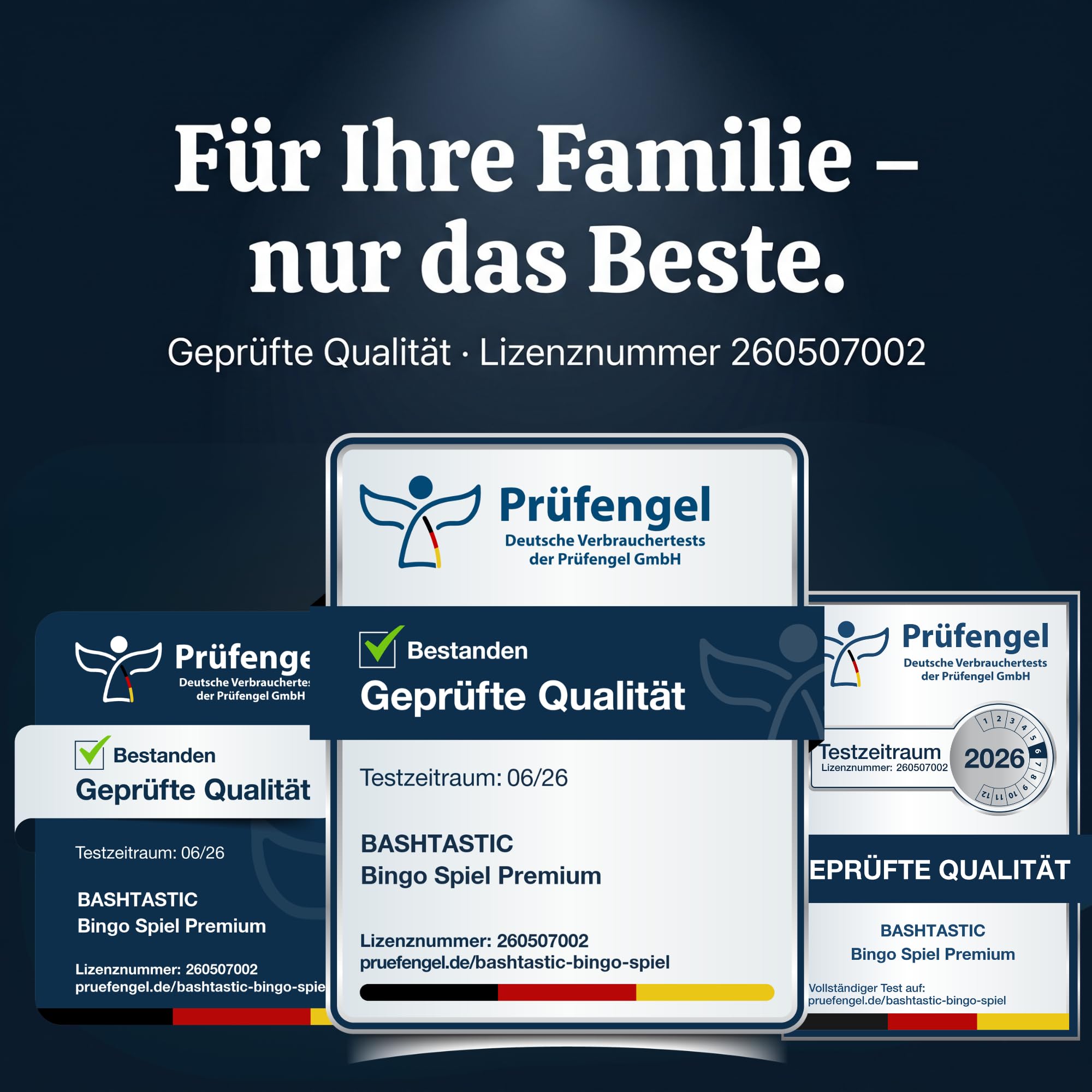 Bingo Spiel – Bingo mit Metalltrommel, 102 Wiederverwendbare Bingo Karten, Spielbrett aus Holz und 90 lasergravierte Holzkugeln. Bingosets – bereit für Familienspaß!