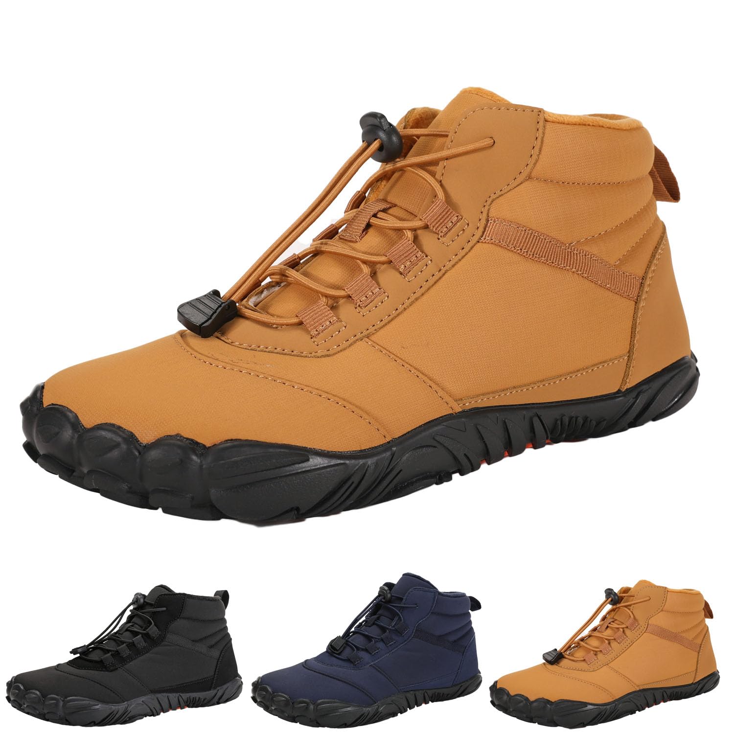INUIYBU Winter Barefoot Shoes, Zapatos Descalzos Impermeables, Zapatillas Barefoot Hombre Mujer, Senderismo Ligero Antideslizantes AL Aire Libre Zapatos, Sujeción del Pie Segura, Comodas