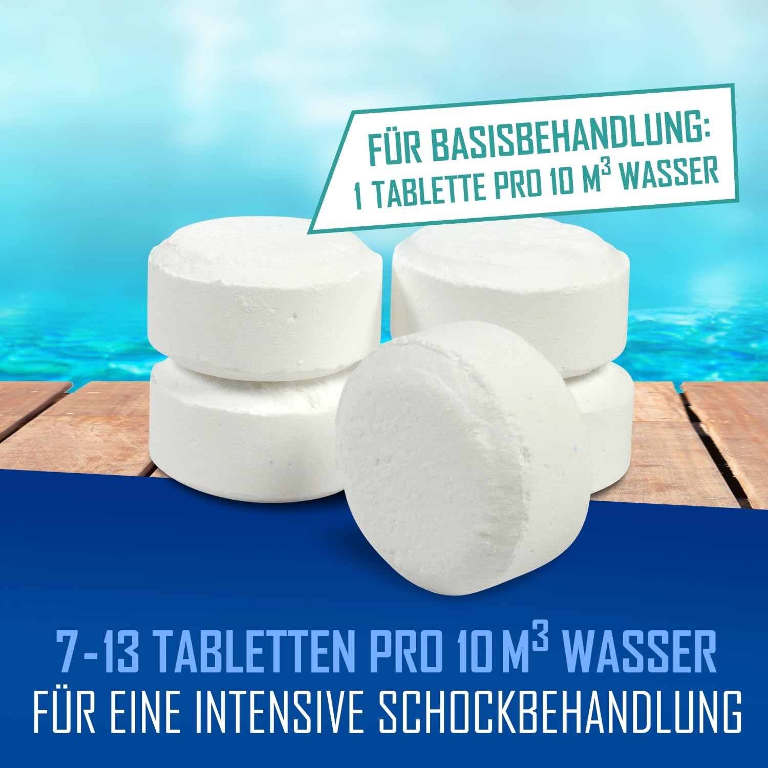 Astral Pool Rapid Chlor Plus 5 Kg Schnelllöslicher Chlor-Fixtab 30g zur Stoßchlorung Schockbehandlung Basisbehandlung Schnelldesinfektion