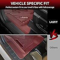 Vista 9 de LASFIT - Tapetes para Ford F250 y F350 2012-2016 sin palanca de cambio manual de tracción, protectores de TPE para todo clima, piso alfombrado