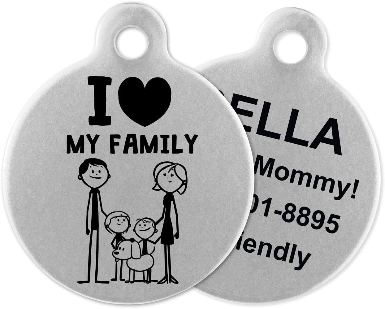 BANJARA HILLS Pet ID Personalized Stainless Steel 1.5 inch Diameter Engraved Tag for Pet Dog, Cat ID Customized Dog Tag (I My Family, 35MM) (B08LB67HH6) Amazon Price History, Amazon Price Tracker