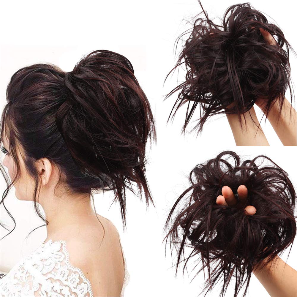Tousled Messy Bun Hair Piece Scrunchie for Instant Volume Updo Amazon.com : Tousled Updo Messy Bun Hair Piece Scrunchies  main image 2