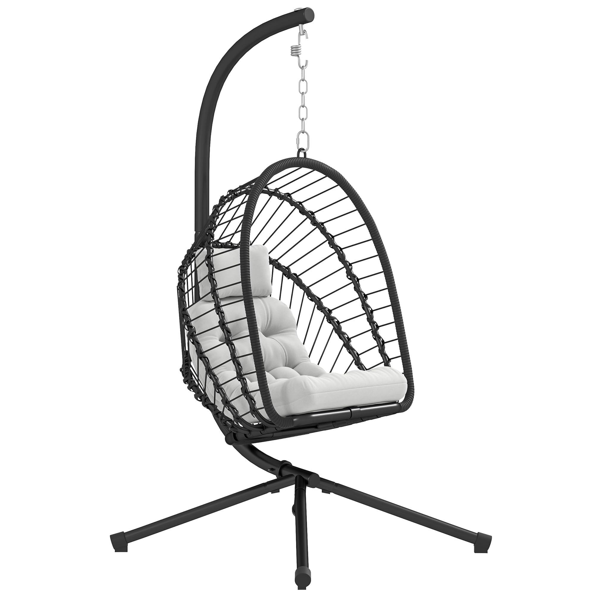 Outsunny Pe Hanging Swing Chair W/ Thick CushionPatio Hanging ChairBlack from B&Q