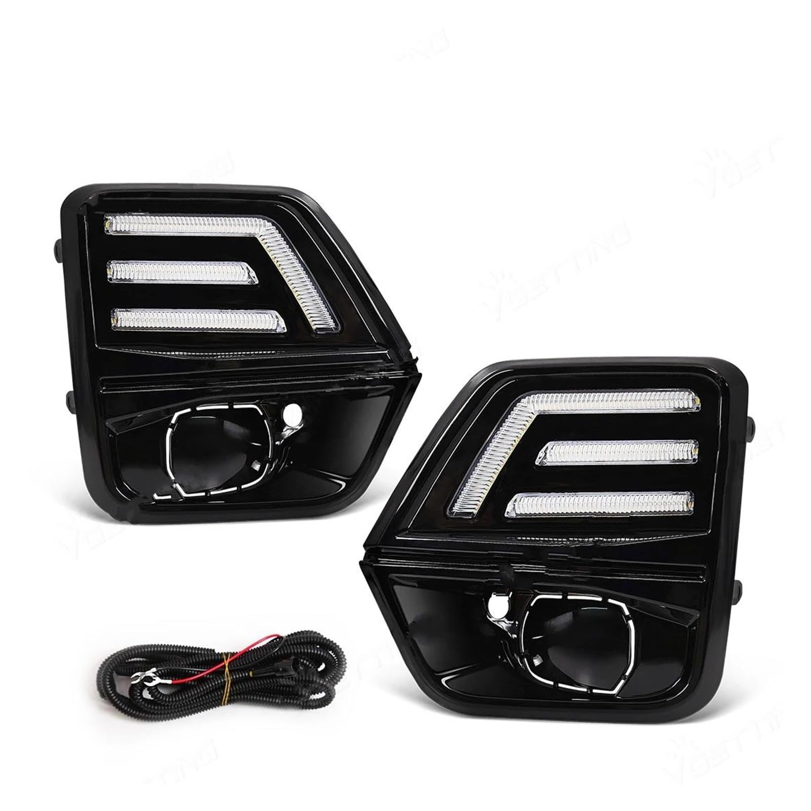 Lampadina indicatore Per Chevy Luce Marcia Diurna A LED Bianca Fendinebbia Indicatore Direzione Giallo Luce Guida Cablaggio Interruttore 12V(Yellow White DRL)