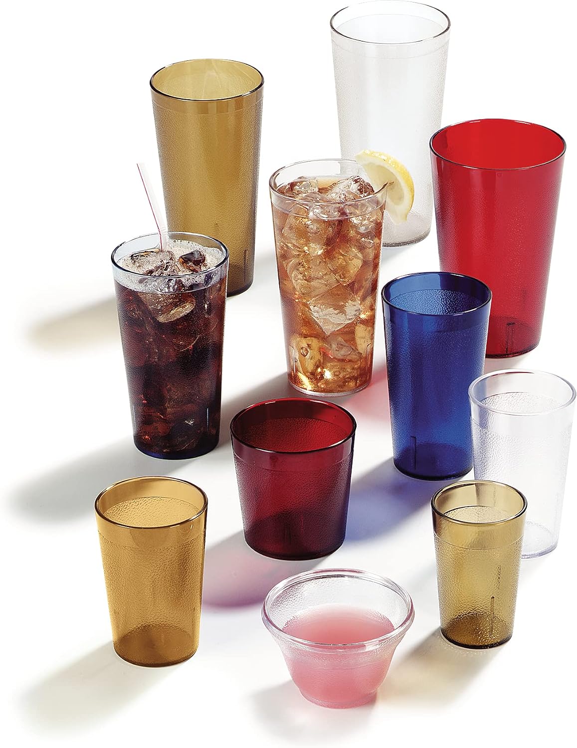 Carlisle FoodService Products Stackable Stackable Tumbler Plastic Tumbler for Restaurants, Catering, Kitchens, Plastic, 12 Ounces, Clear