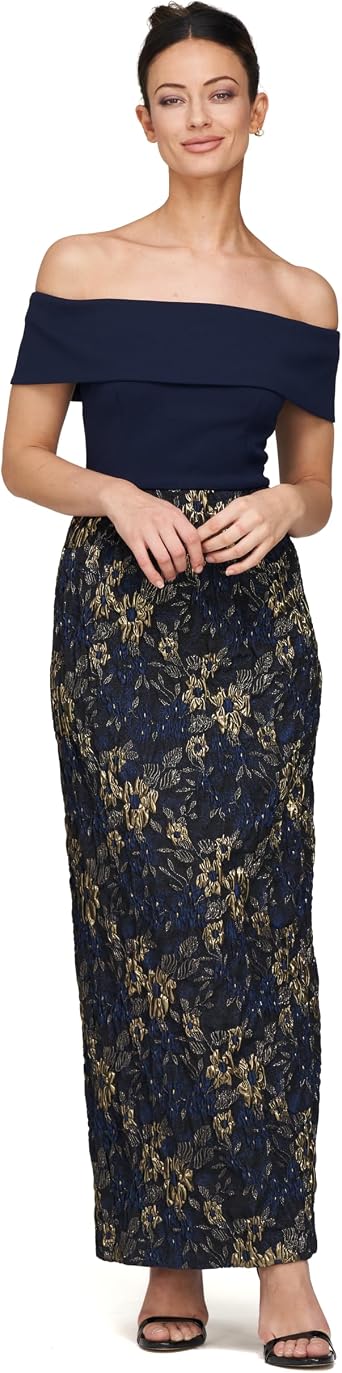 JS Collections Womens Fidelia Column Ankle Gown