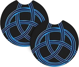 Vintage Triquetra Celtic Trinity Knot Symbol 2-Pack Car Cup Coasters, Universal Neoprene Rubber Drink Holder Inserts for Truck, SUV, Van