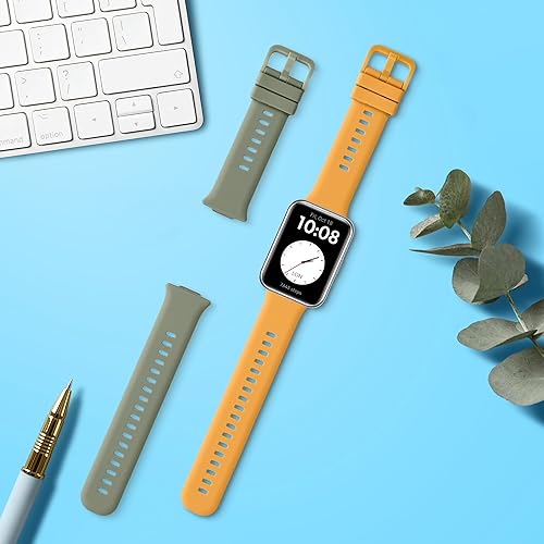 Miniatura 10 de kwmobile Correas compatibles con Huawei Watch Fit 2 correas  2 correas de silicona de repuesto  NegroAzul Oscuro