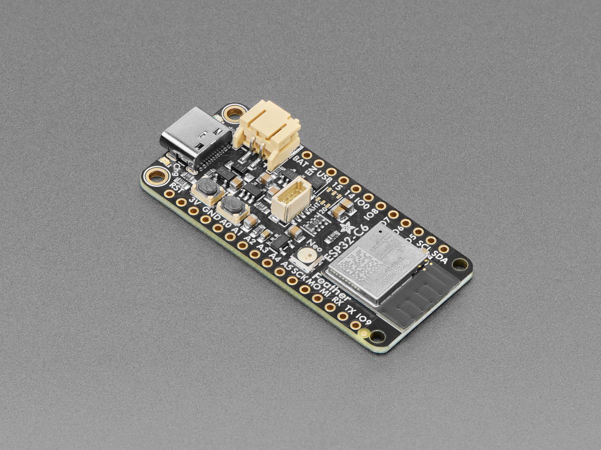 Adafruit ESP32-C6 Feather, WiFi, BLE, Zigbee, Matter, Stemma QT, 5933