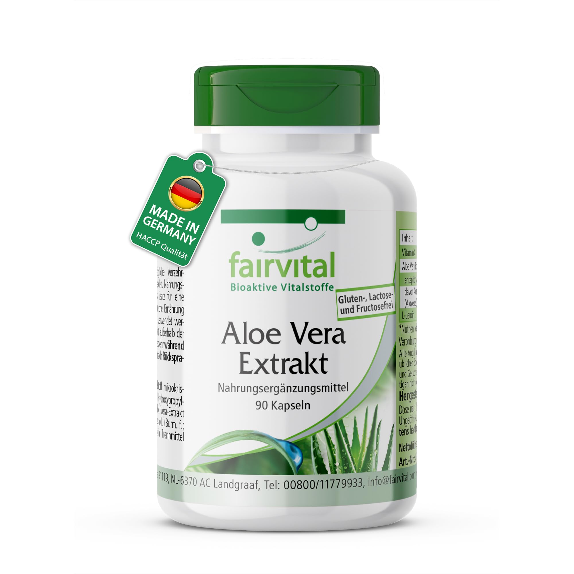 fairvital Aloe Vera Kapseln, 90 Kapseln, mit Vitamin C, schluckfreundlich,  VEGAN, Aloe-Vera Barbadensis Miller : Amazon.de: Drogerie & Krperpflege