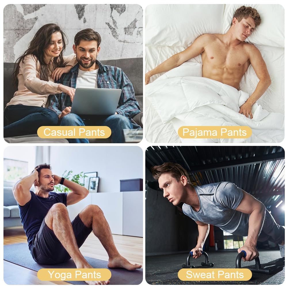AUYAO Pantalones Hombre Casuales, Pantalón para Hombre con Bolsillos con Cordón, Largos Pantalones Fitness Gym, Ropa de Hombre, Pantalones Ligeros Estilo Playero