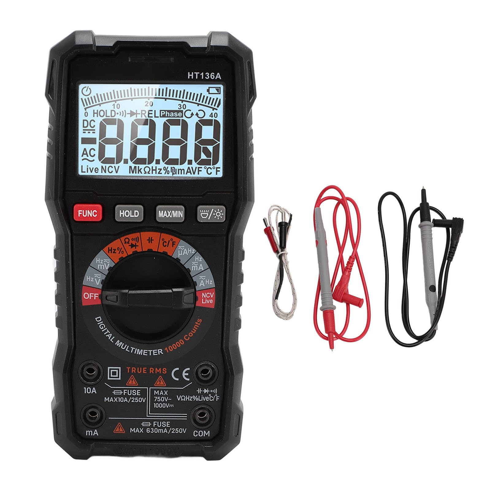 Digital Multimeter6000 Counts Display Voltmeter Amp Ohm Meter Multifunctional Tester for Home Appliance Auto Repair AC DC Current Frequency Test