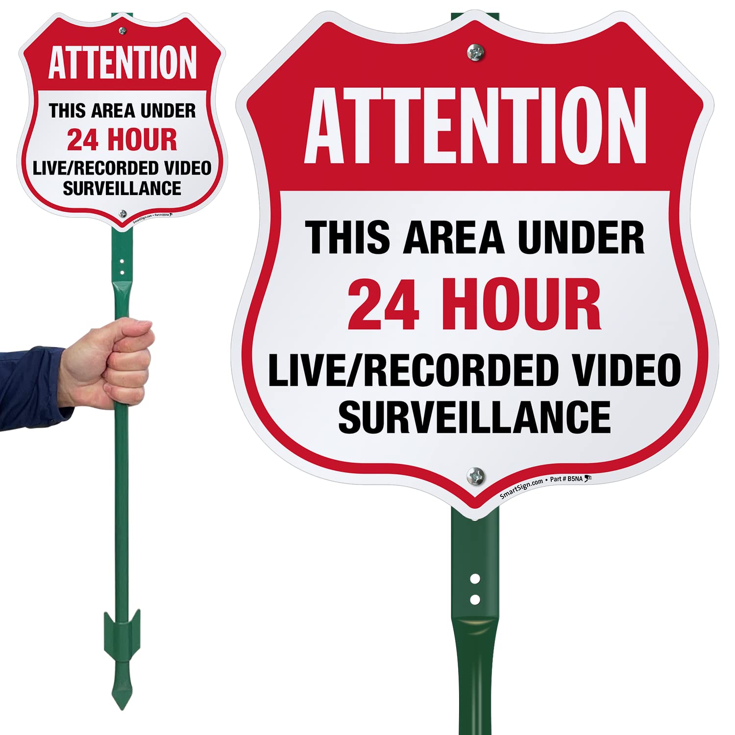 SmartSign Warnschild 'Videoüberwachung' – Metallschild 35,6x25,4 Cm Aus Aluminium, Wetterfest Laminiert