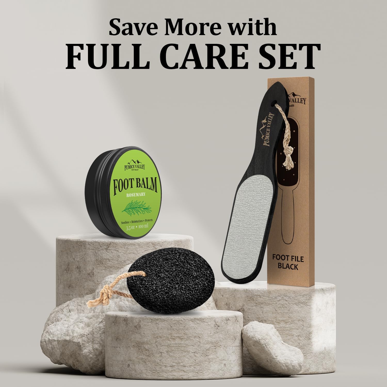 Foot Callus Remover Set - 3 Piece (Pumice, File & Rosemary Balm) gallery 3