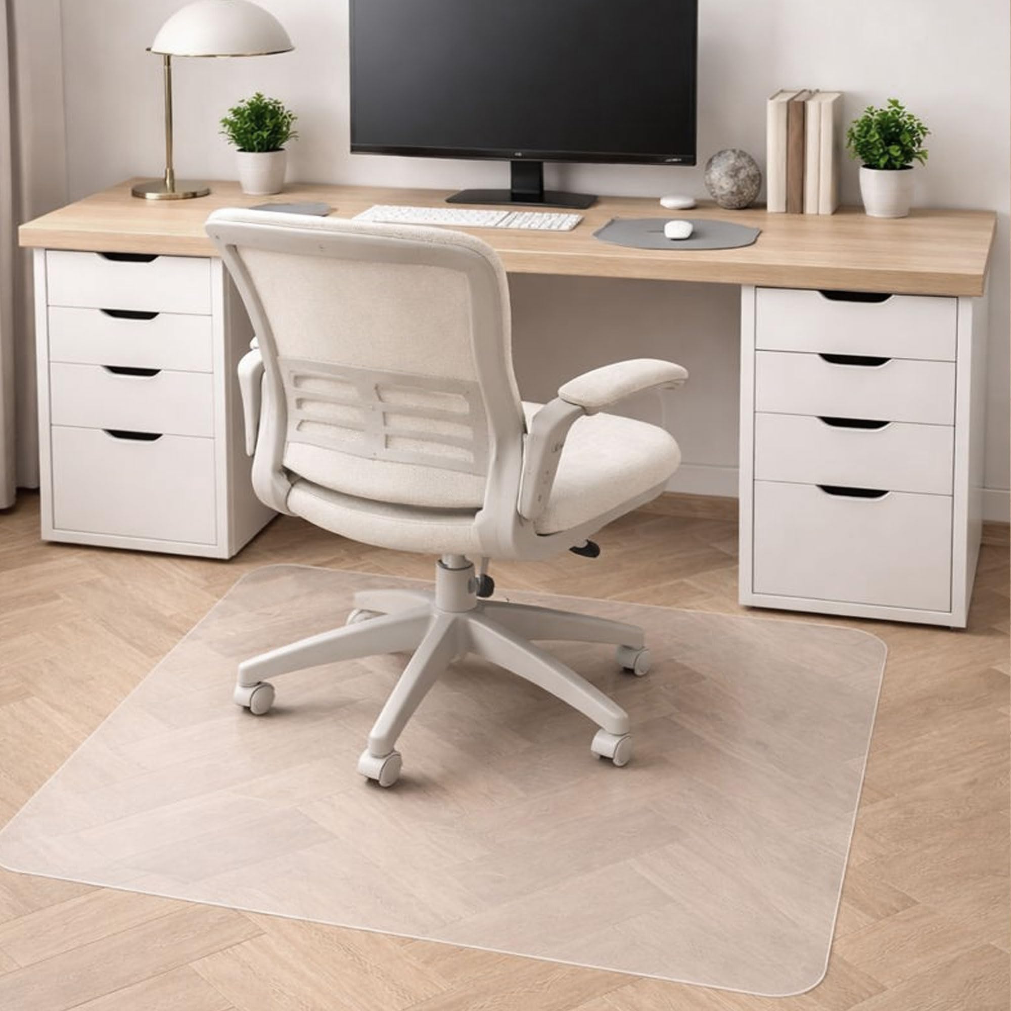 Marvelux Office Chair Mat for Hardwood Floors 36" x 48", Clear PVC Hard Floor Protector Mat for Under Desks, Rectangular Vinyl Floor Mat for Computer Desks and Gaming Chairs