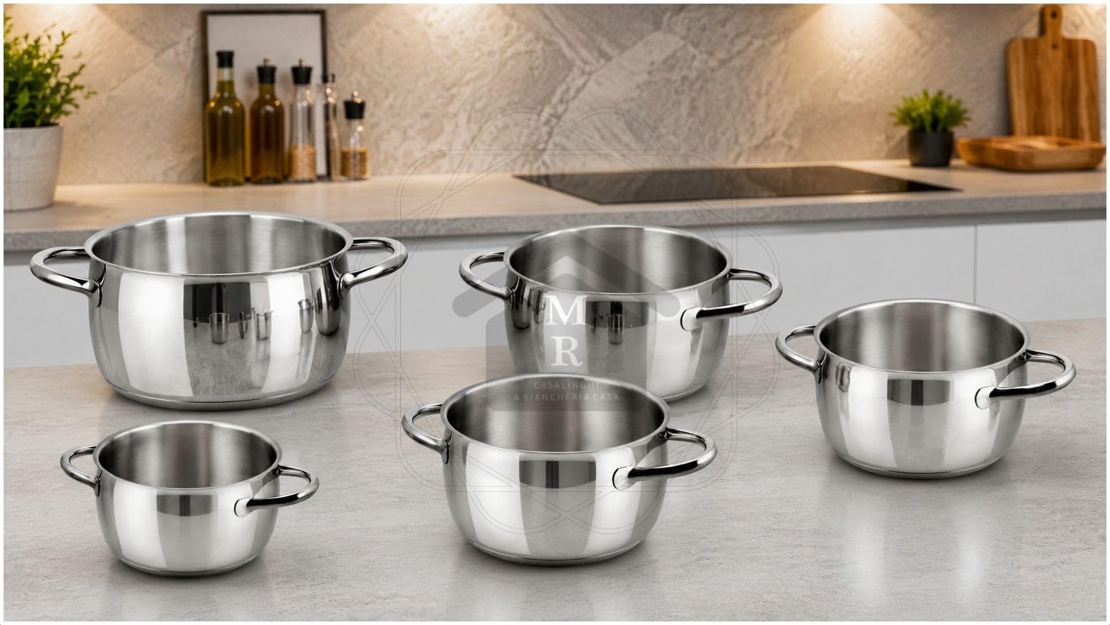 CASSERUOLA FONDA 1950 MEPRA ACCIAIO INOX 18/10 TRIPLO FONDO INDUZIONE (Casseruola cm. 18)