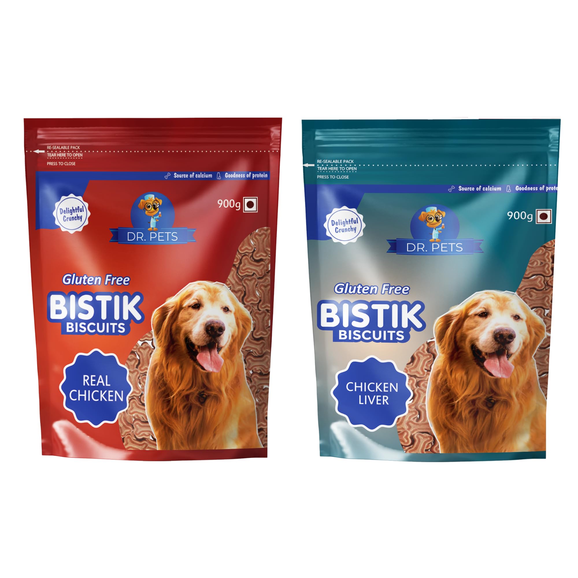 Dr.Pets Bistik Gluten Free Dog Biscuits with All Natural Ingridients (Pack of 2 - Chicken Liver, Real Chicken) (B0BDFZ686C) Amazon Price History, Amazon Price Tracker