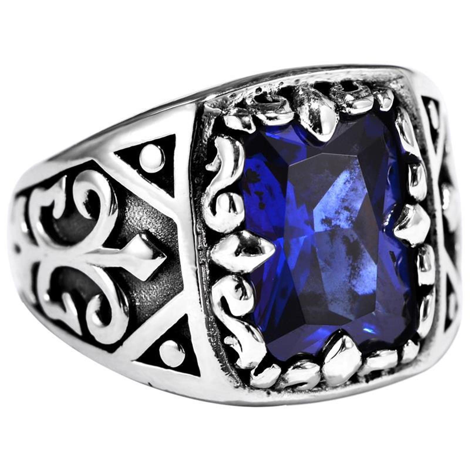 Vintage Ringe, modische Männer und Frauen Verlobungsringe, s925 Silber Saphir Ring verstellbare Ringe für Paare, mit Geschenkbox